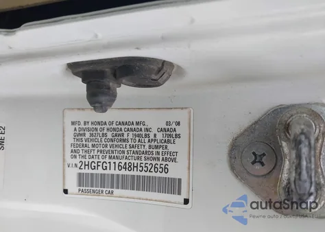 2008 Honda Civic Ex-L из США, поврежденный, VIN 2HGFG12908H546443